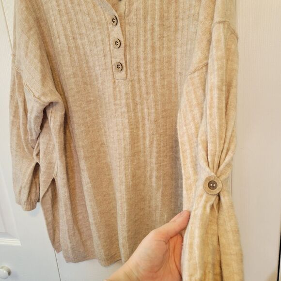 Free People Around The Clock Ribbed-Knit Sweater Size Small - Picture 5 of 7